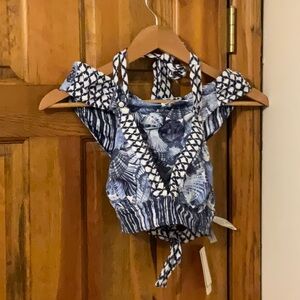 Tommy Bahama sanibelle blues reversible hipster (m) and halter (s)